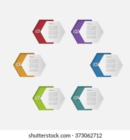 abstract design template with colorful option infographic hexagons
