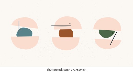 Abstrakte Design-Vorlage, kreative Broschüre, bunte Karte, geometrische Pastellfarben Elemente, Formen. Präsentationsplakat. Vektorillustration.