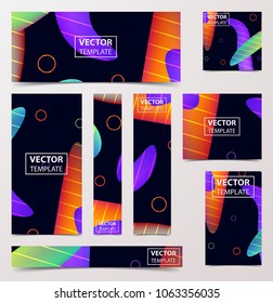 Abstract Design template Fluid placards, banners, posters, flyers, presentations and annual reports. Creative fluid colorful shape set