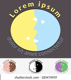 Abstract design template. Icon concept approach or confrontation. Unusual idea. Vector illustration.