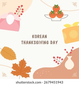 Plantilla de diseño Abstractas para las tarjetas de felicitación coreanas de Chuseok