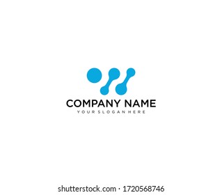 Abstract design template logo icon letter W. Isolated on white background. Vector illustration.