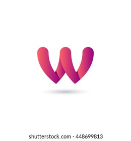 Abstract design template logo letter W. Isolated on white background. Vector illustration.