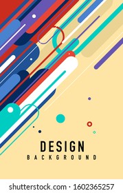 Abstract design template with memphis shape. Colorful poster design for new year event or party flyer