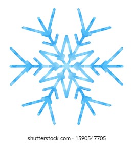 Abstract design template with polygonal snowflake for decoration design. Vector decorative background. Winter symbol. Low poly banner with snowflake on white background for decorative design