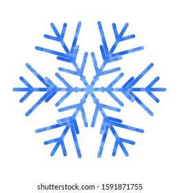 Abstract design template with polygonal snowflake for decoration design. Vector decorative background. Winter symbol. Low poly banner with snowflake on white background for decorative design
