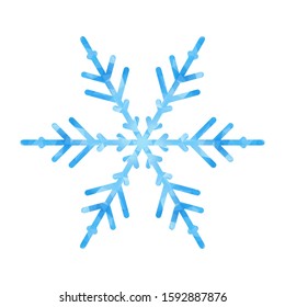 Abstract design template with polygonal snowflake for decoration design. Vector decorative background. Winter symbol. Low poly banner with snowflake on white background for decorative design