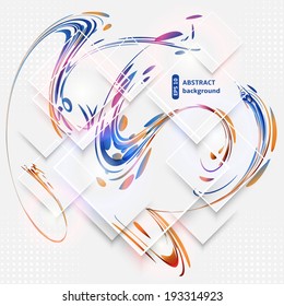 Abstract design template with squares and waves