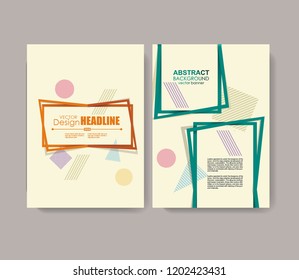 Abstract design templates for a4 covers, banners, flyers and posters with abstract shapes, 80s memphis geometric flat style. 