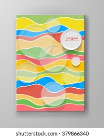 Abstract design templates. Brochures unusual color shapes style. Vintage frames and backgrounds. Vector Illustration.