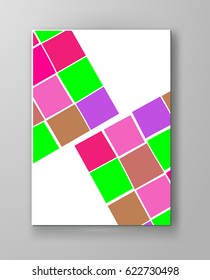 Abstract design templates. Brochures unusual color shapes style. Vintage frames and backgrounds. Vector Illustration.