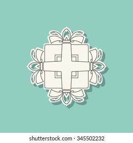 Abstract Design Templates. Geometric Monogram Retro Background. Vector Illustration. 