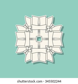 Abstract Design Templates. Geometric Monogram Retro Background. Vector Illustration. 