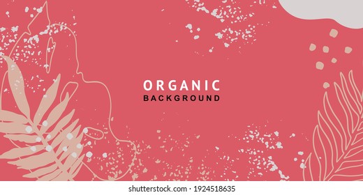 Abstract design templates in modern style with leaves and organic shapes. Trendy vector background. Good for cover, invitation, banner, poster, flyer, wedding backdrops, social media stories wallpaper