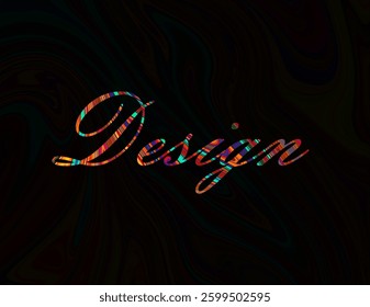 Abstract Design Text Effect Design Black Background