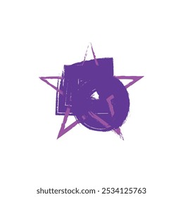 an abstract design that combines geometric shapes and bold colors. 