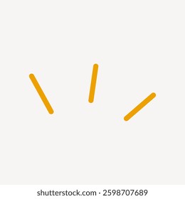 Abstract design with three orange lines on a white background. Simple, minimalistic, and modern. Orange lines create a striking, minimalistic look. Doodle illustration vector.