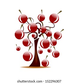 Abstract design - tree with cherries