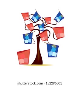 Abstract Design - Tree with cocktail glasses