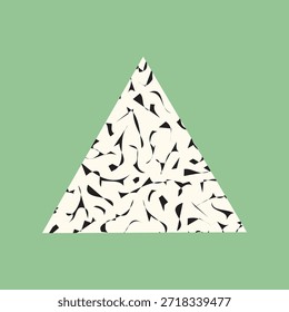 Diseño Abstractas con un triángulo sobre un fondo verde El triángulo presenta un patrón en blanco y negro Los Elementos geométricos, abstractos y de patrones destacan el Vector de recursos de diseño de fondo.