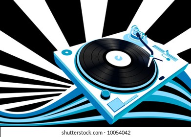 abstract design, turntable and rays