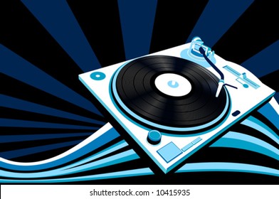 abstract design, turntable and rays