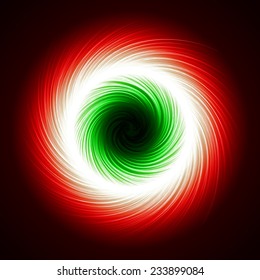 abstract design of two colored energy ring (in and out tails)