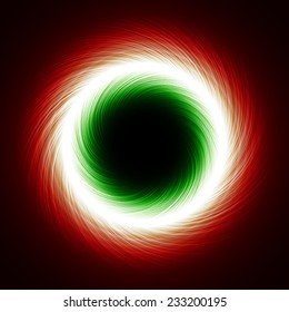 abstract design of two colored magic portal in dark( in and out tails.vortex version.)