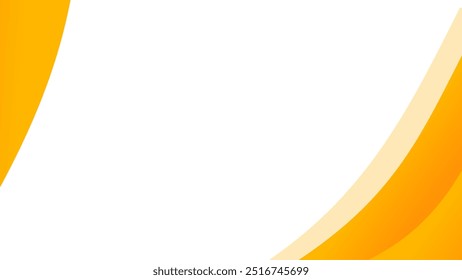 Abstract design with two curved yellow shapes on a white backdrop ideal for modern branding, technology concepts, or vibrant marketing materials