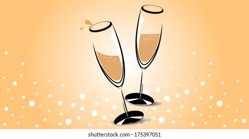 Abstract Design of Two wine Glasses
