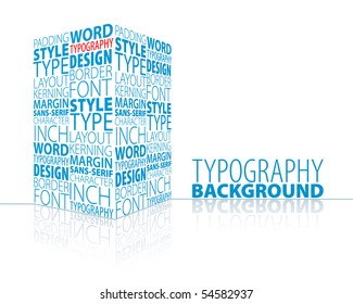 Abstract design and typography background with 3D element