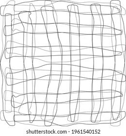 An abstract design with unfilled and free lines on a white background