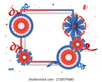 Abstract design of USA independence day with tricolor pattern.4th of july.