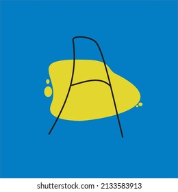 diseño abstracto utilizando la letra a. con un fondo azul. adecuado para la decoración de las paredes.