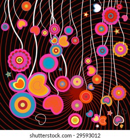 abstract design with various shapes; love theme