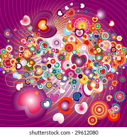 diseño abstracto con varias formas; tema de amor