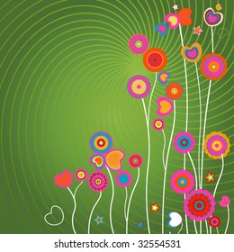 abstract design with various shapes; love theme