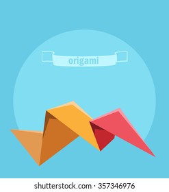 Abstract design vector background with colorful origami paper form