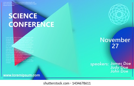 Abstract design vector. Conference invitation design template. Abstract background. Creative colorful wallpaper. Trendy gradient poster.