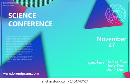 Abstract design vector. Conference invitation design template. Abstract background. Creative colorful wallpaper. Trendy gradient poster.