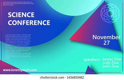 Abstract design vector. Conference invitation design template. Abstract background. Creative colorful wallpaper. Trendy gradient poster.