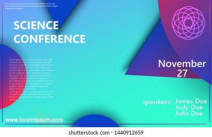 Abstract design vector. Conference invitation design template. Abstract background. Creative colorful wallpaper. Trendy gradient poster.