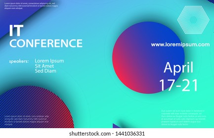 Abstract design vector. Conference invitation design template. Abstract background. Creative colorful wallpaper. Trendy gradient poster.