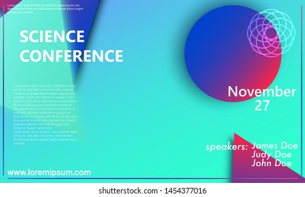 Abstract design vector. Conference invitation design template. Abstract background. Creative colorful wallpaper. Trendy gradient poster.