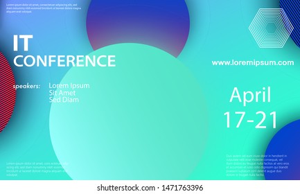 Abstract design vector. Conference invitation design template. Abstract background. Creative colorful wallpaper. Trendy gradient poster.