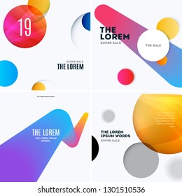Abstract design of vector elements for graphic template. Modern background. Colourful smooth circles for business branding, website sale, marketing, discount, offer.