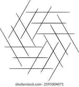 Abstract design vector illustration consisting of many intersecting thin black lines.