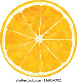 Abstract design vector illustration Geometric background with triangular polygons 
Slices orange isolated on a white background