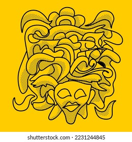 abstract design vector illustration line art