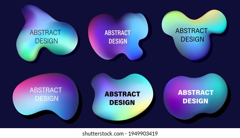 Abstract design vector illustration. Modern logo template. Set of banners, bright layout, liquid forms. Flat image with shadow.

